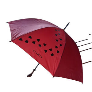Vintage ARAMIS Red Umbrella w/ Wooden Duck Head Handle – Men’s Classic Style